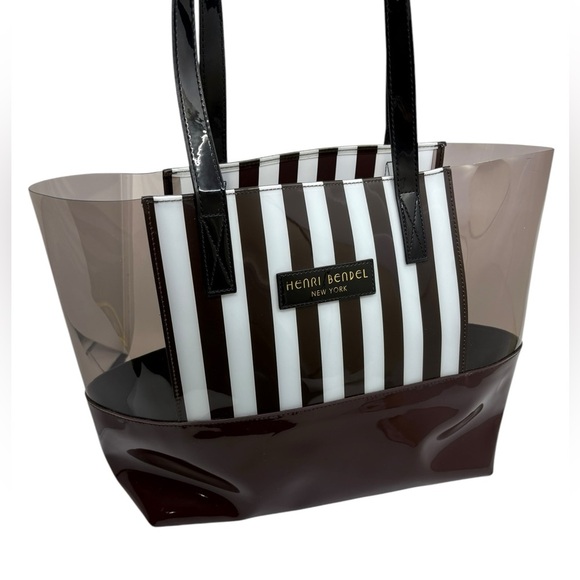 henri bendel Handbags - Henri Bendel PVC striped black white brown tote bag
